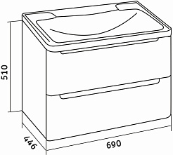 Grossman Тумба под раковину Адель 70 подвесная белая – фотография-4